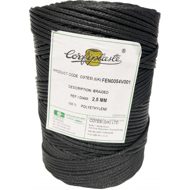 2.5 mm Black Braided Polyethylene Twine