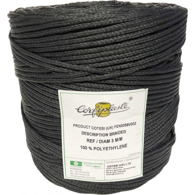 Cotesi 3mm Black Braided Polyethylene Twine 2kg