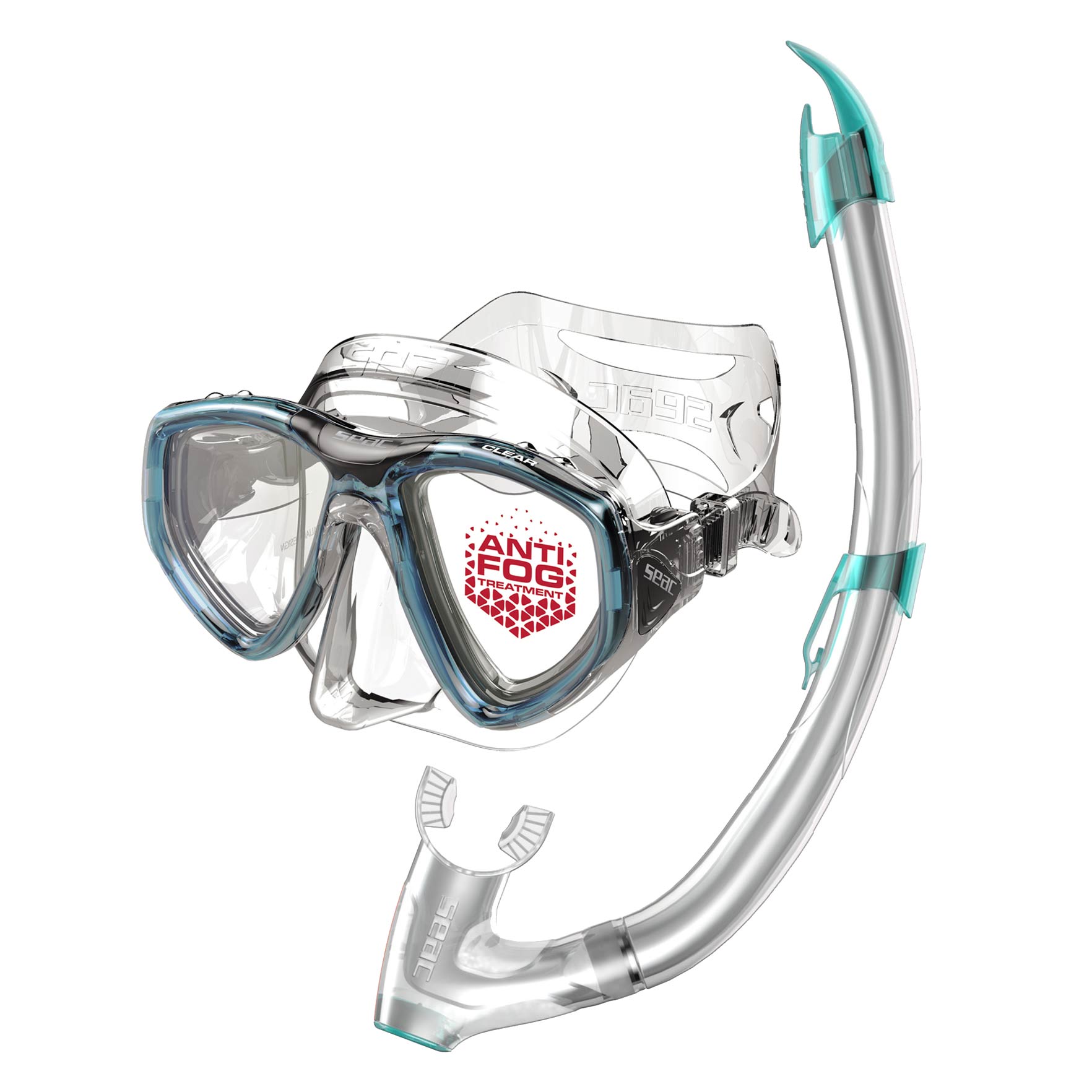 Seac Clear Antifog Plasma Treated Mask & Fast Snorkel Set