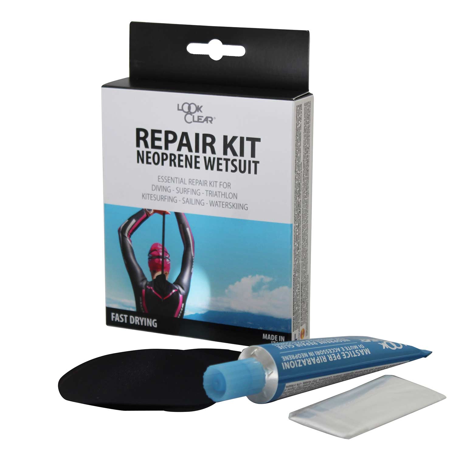Neoprene Wetsuit Repair Kit - Glue & Patches For Fixing Holes In Wetsuits, Drysuits, & Neoprene Gear